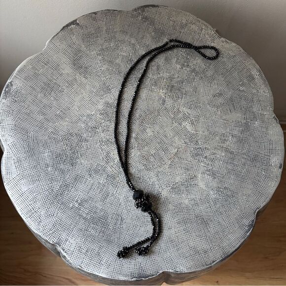 Vintage Austrian Crystal flapper necklace w black crystals - Picture 11 of 12